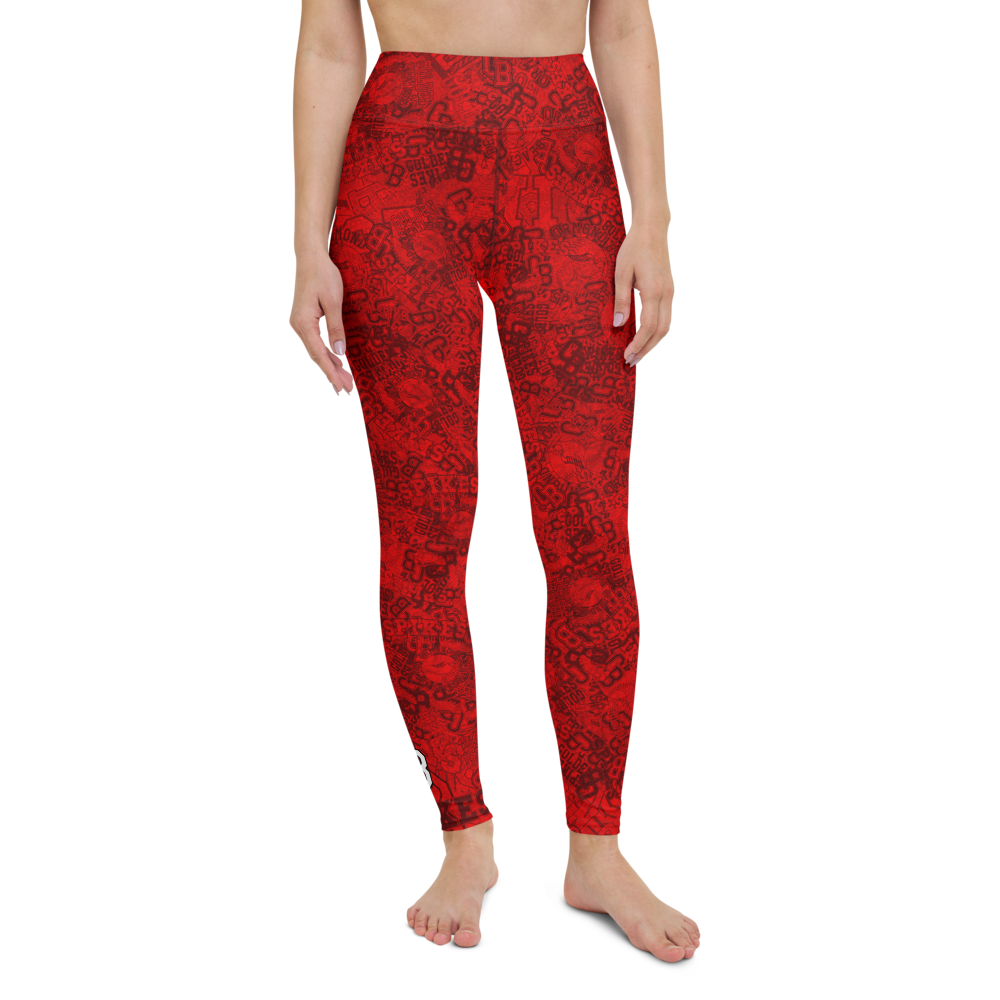 Spikes-Yoga Leggings RED1