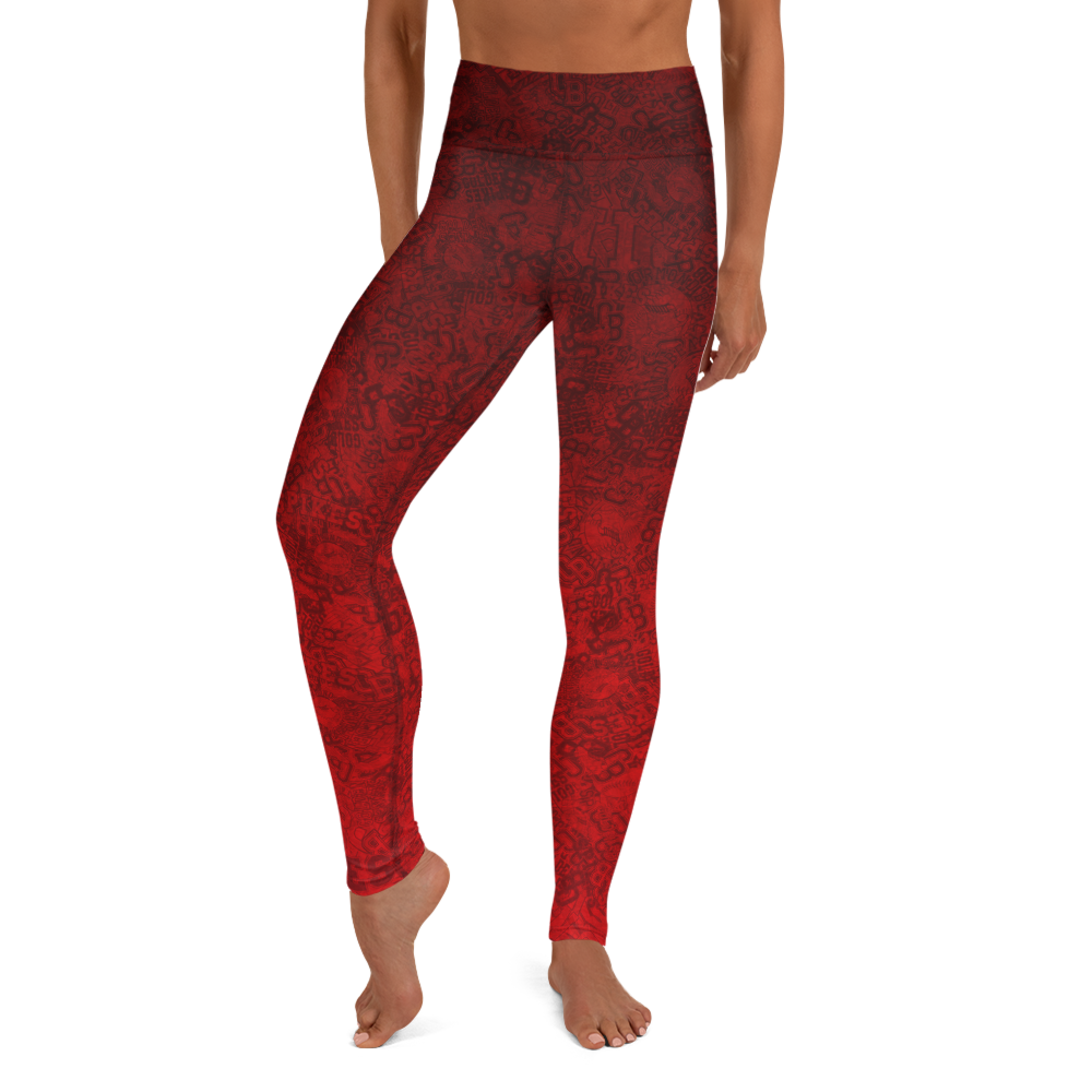 Spikes-Yoga Leggings RED2