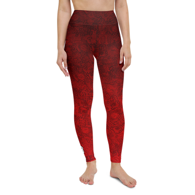 Spikes-Yoga Leggings RED2