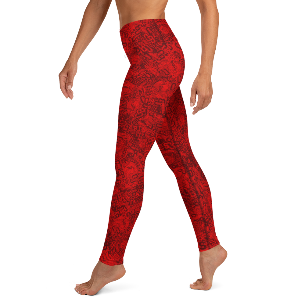 Spikes-Yoga Leggings RED1