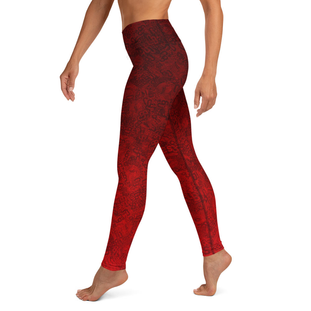 Spikes-Yoga Leggings RED2