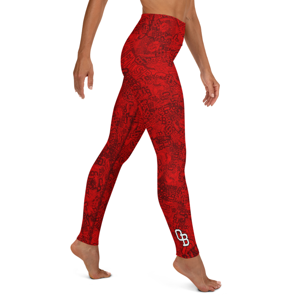 Spikes-Yoga Leggings RED1