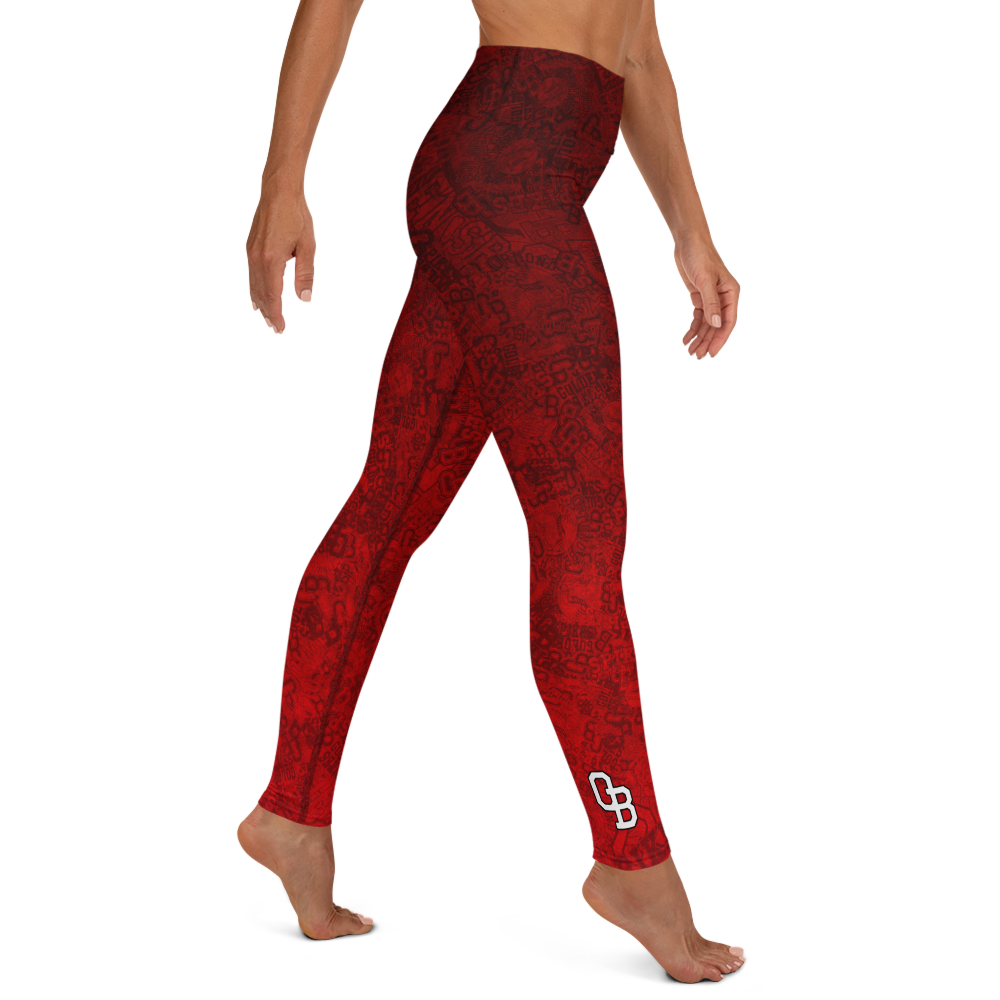 Spikes-Yoga Leggings RED2