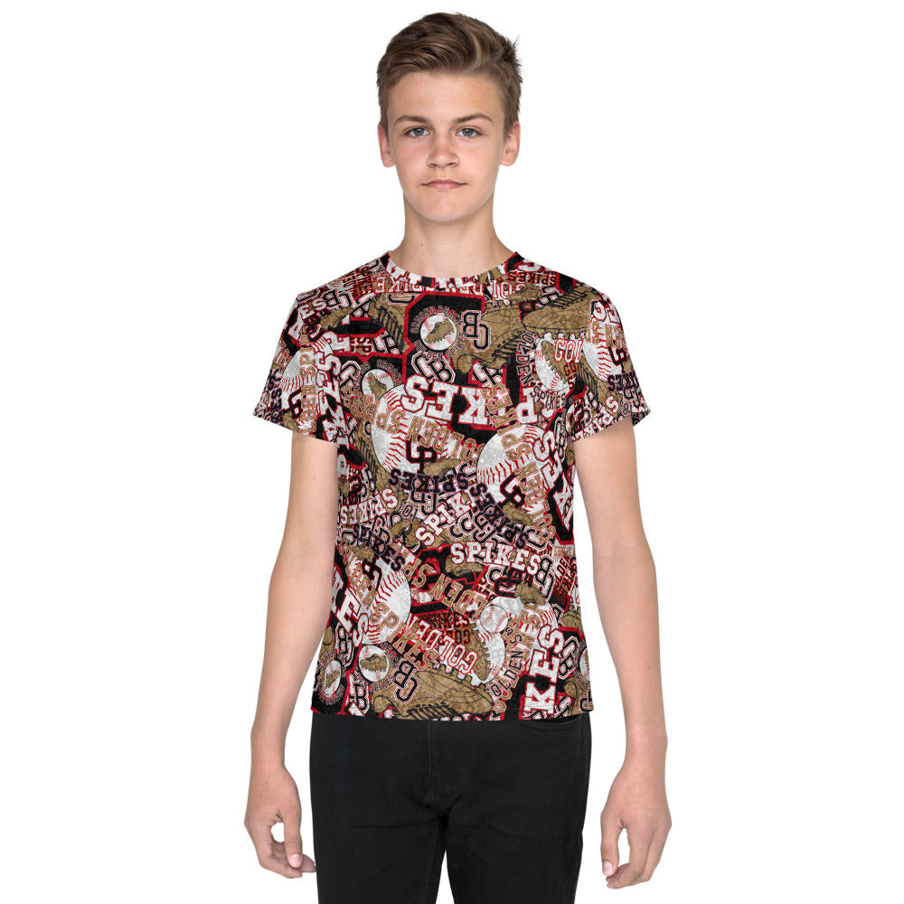 Spikes-All Over Youth crew neck t-shirt