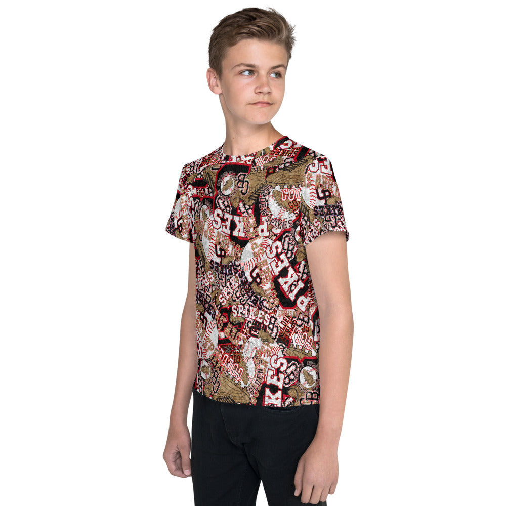 Spikes-All Over Youth crew neck t-shirt