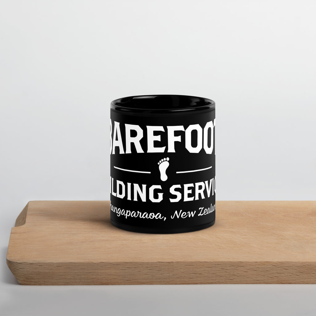 Barefoot Building-Black Glossy Mug