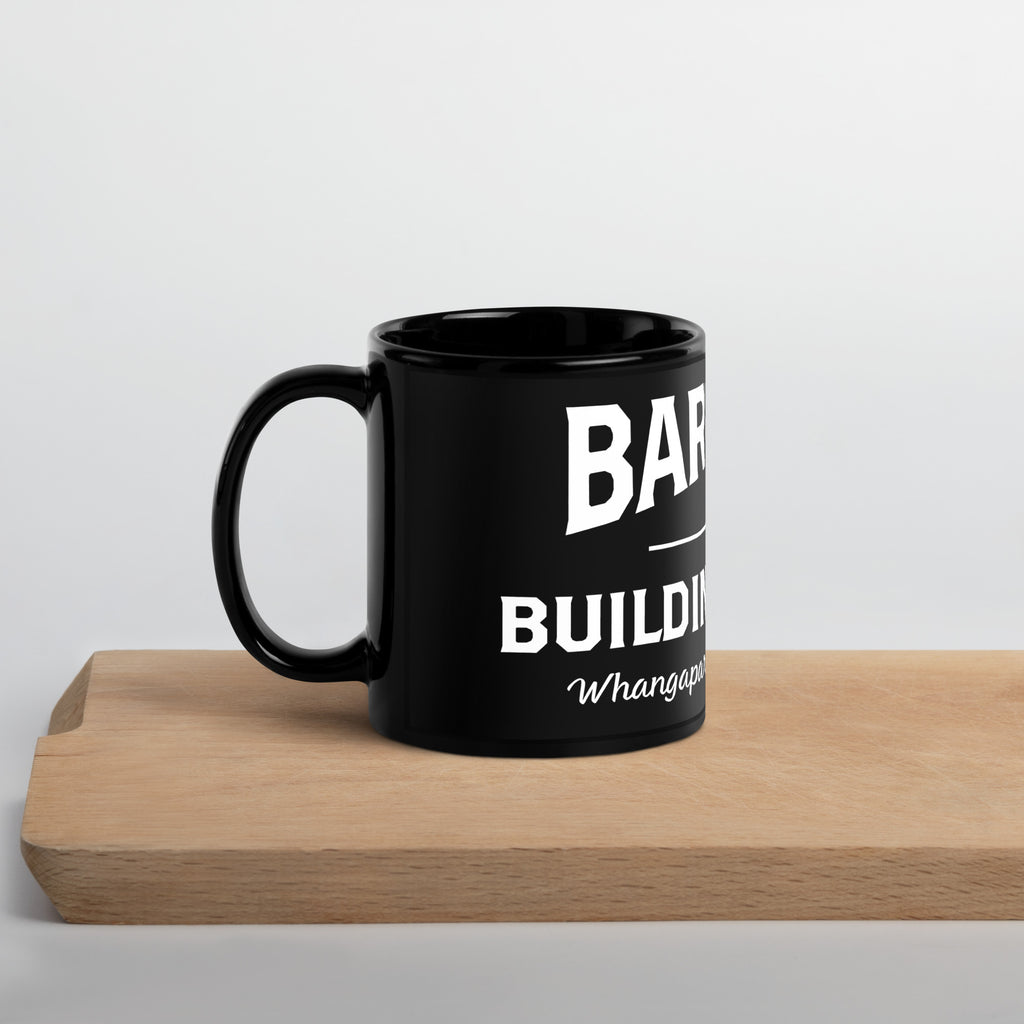 Barefoot Building-Black Glossy Mug