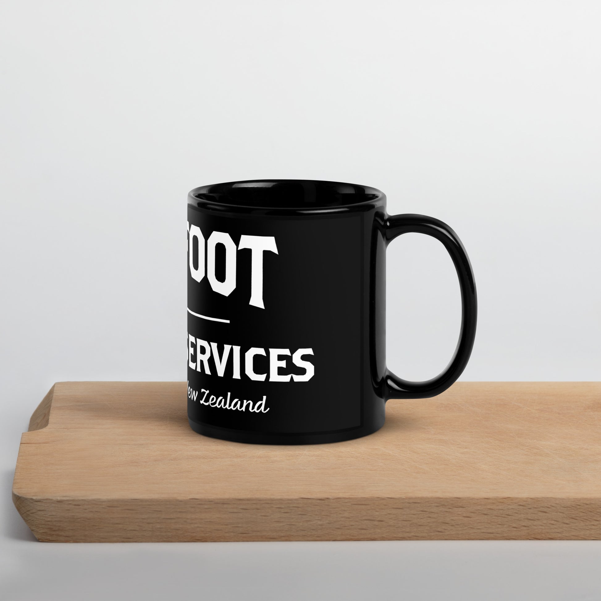 Barefoot Building-Black Glossy Mug