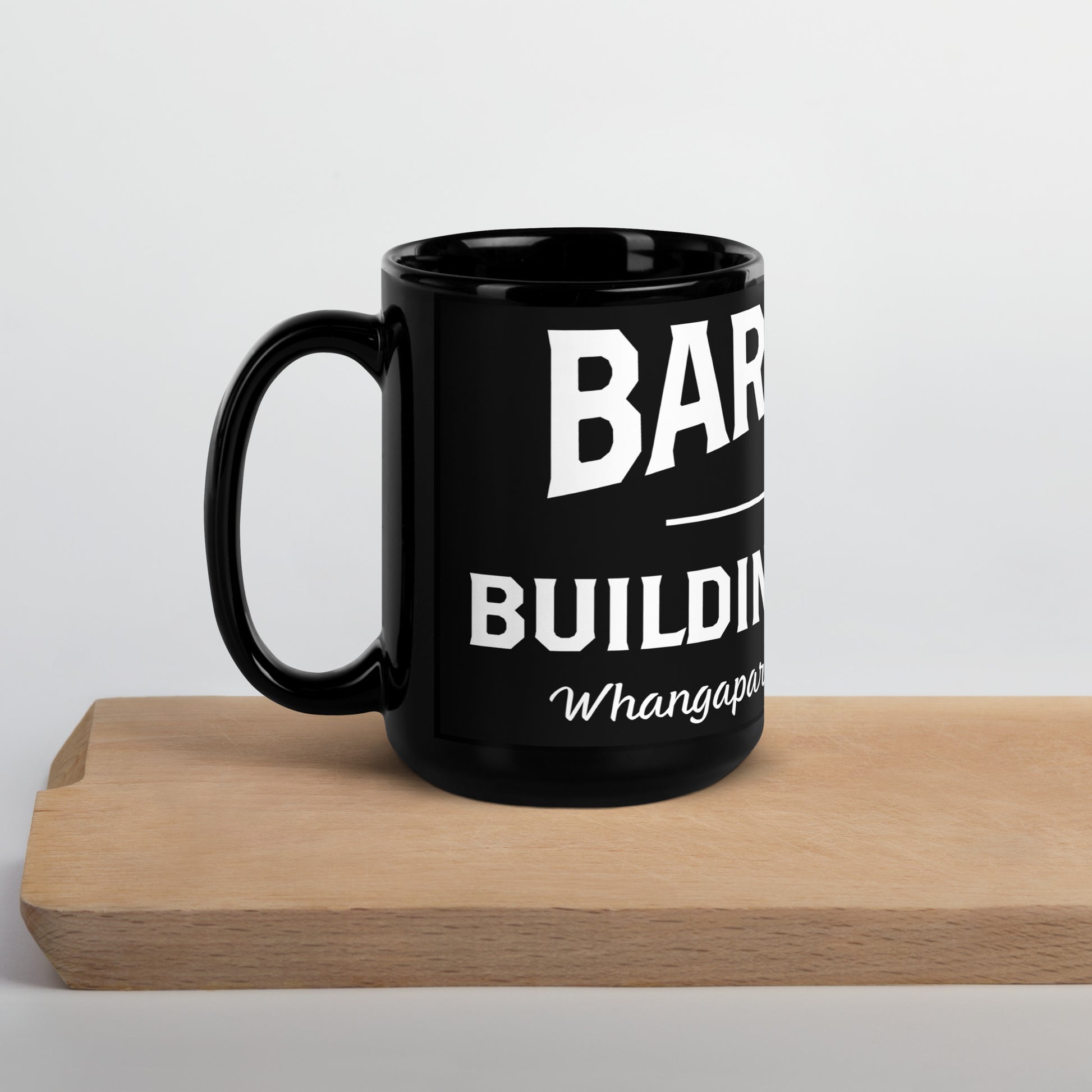 Barefoot Building-Black Glossy Mug