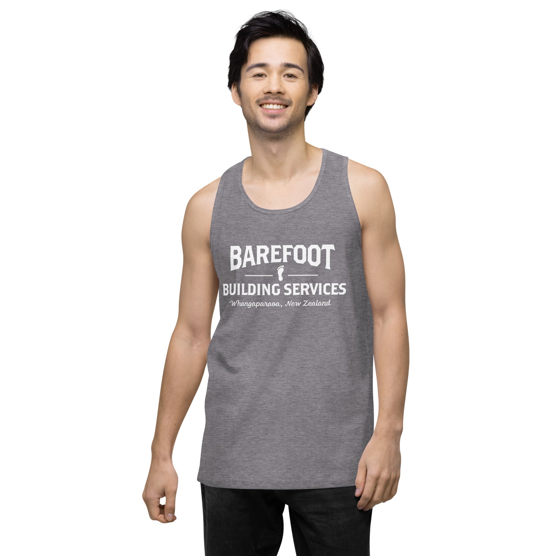 Barefoot Building-Men’s premium tank top