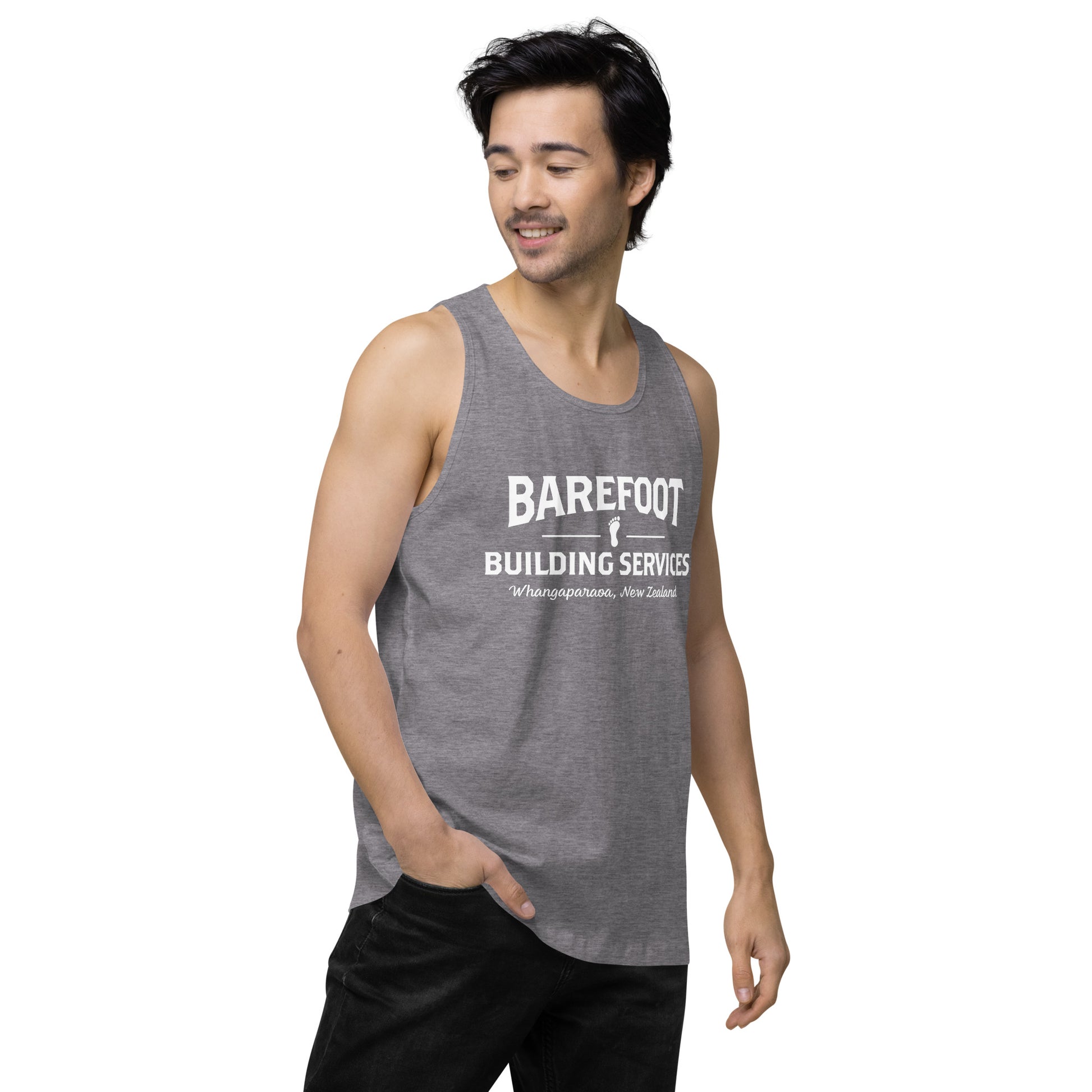 Barefoot Building-Men’s premium tank top