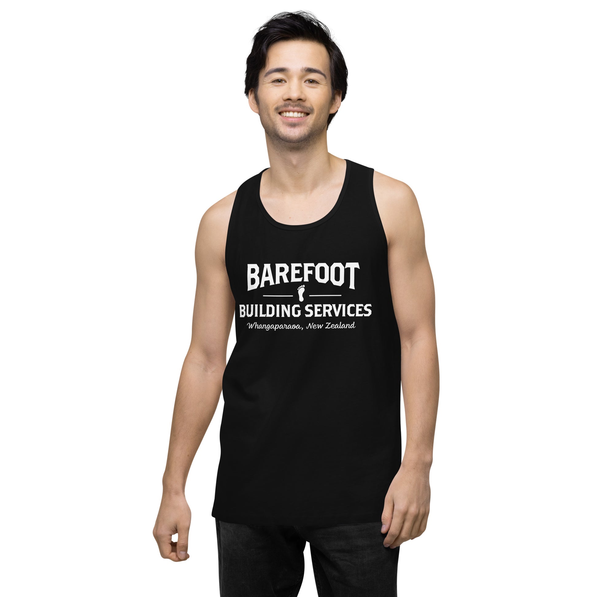 Barefoot Building-Men’s premium tank top