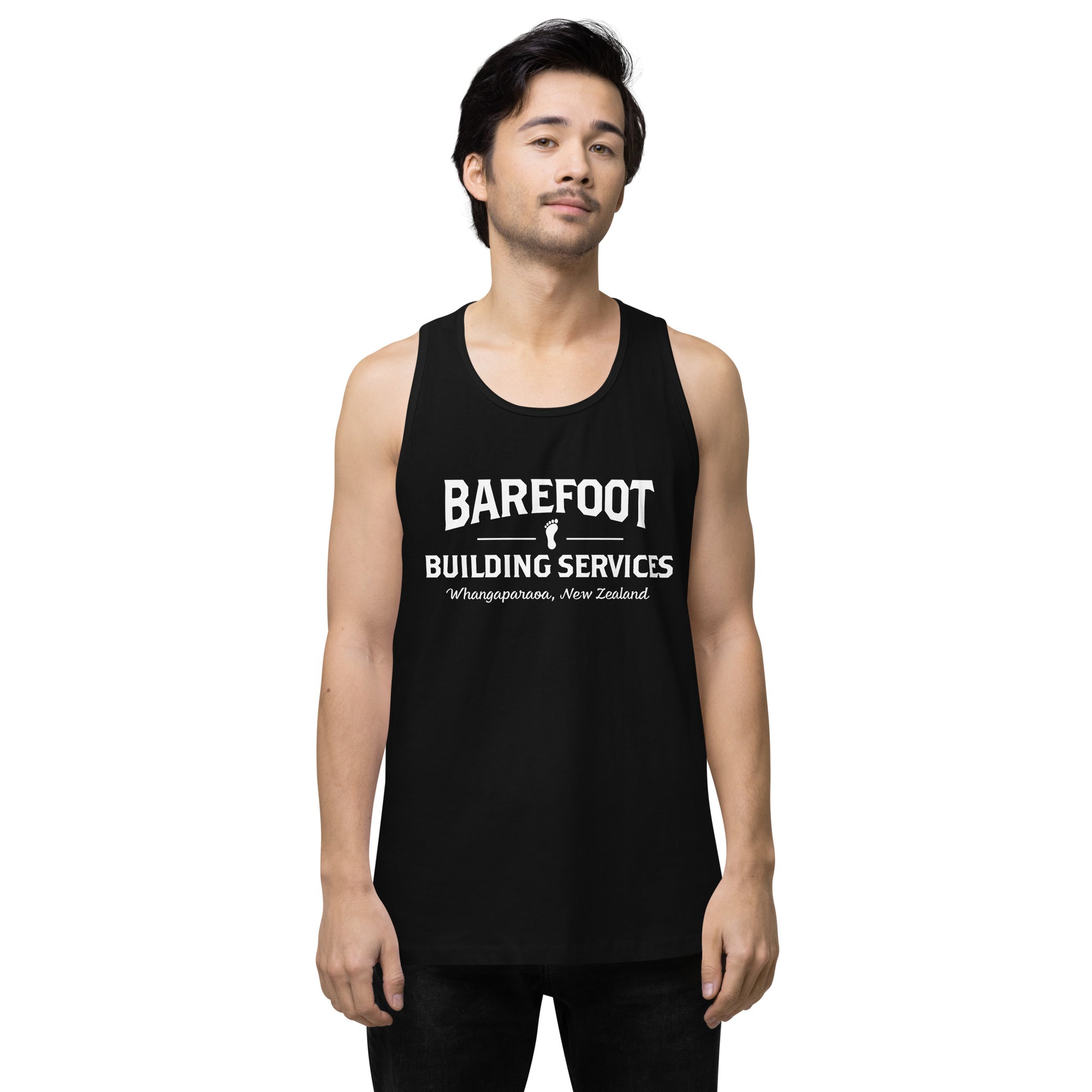 Barefoot Building-Men’s premium tank top