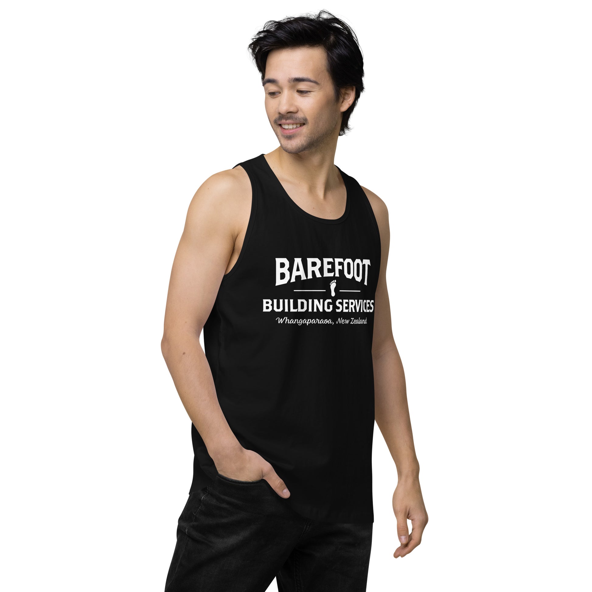 Barefoot Building-Men’s premium tank top