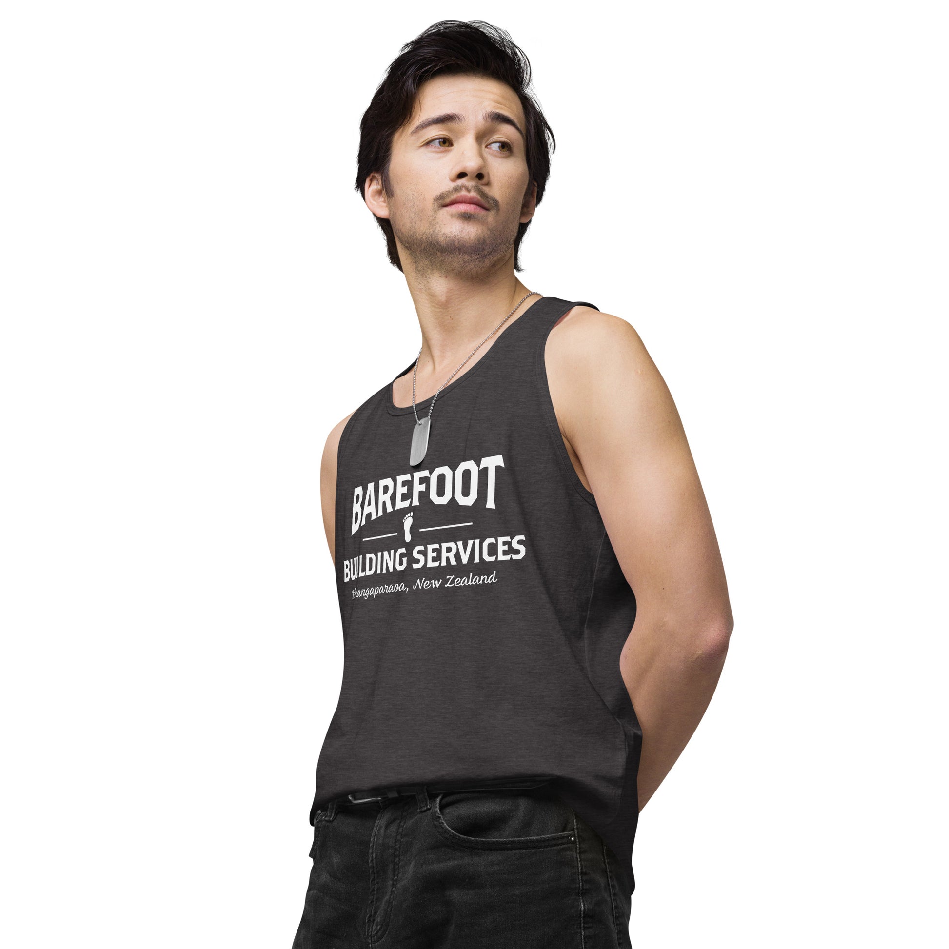 Barefoot Building-Men’s premium tank top