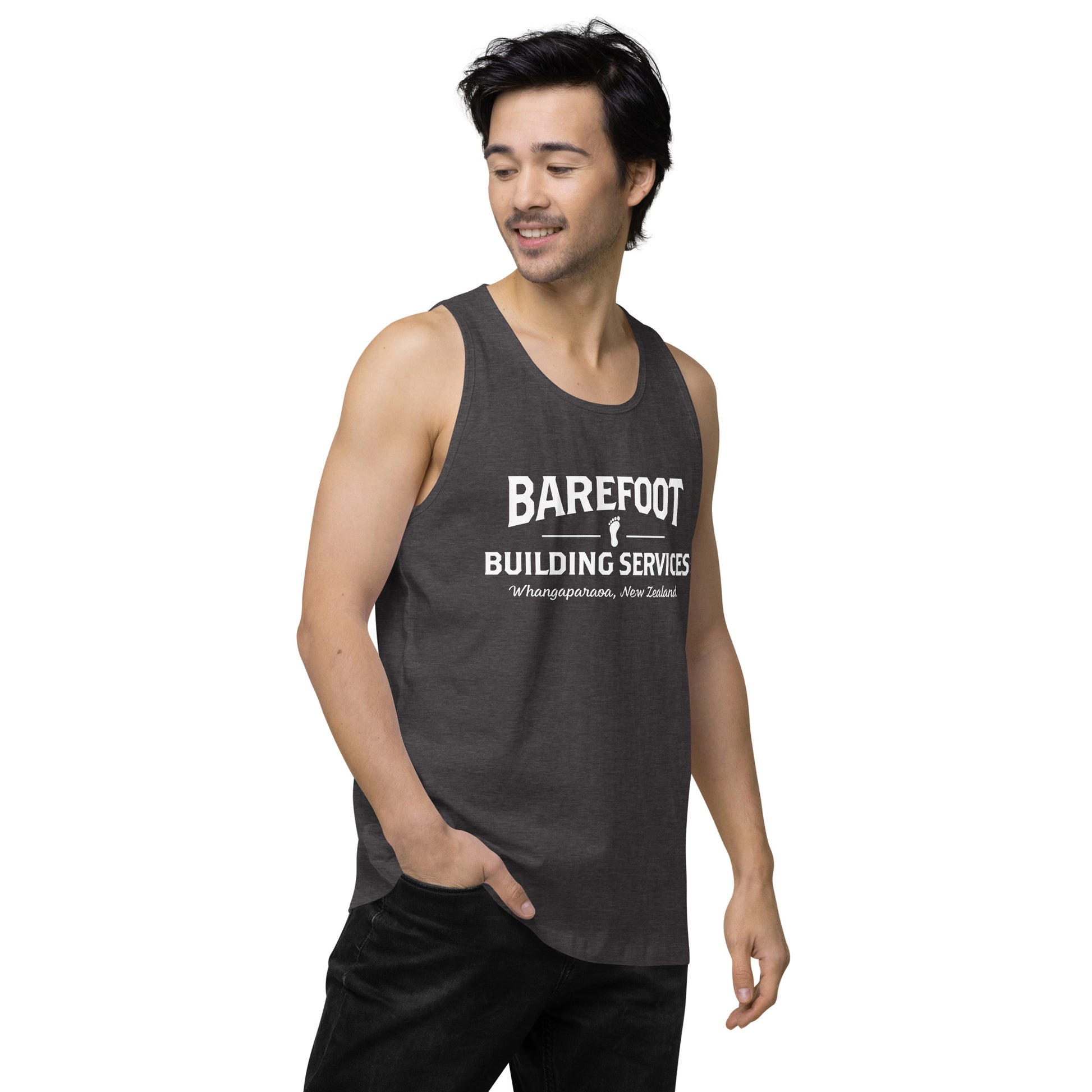 Barefoot Building-Men’s premium tank top