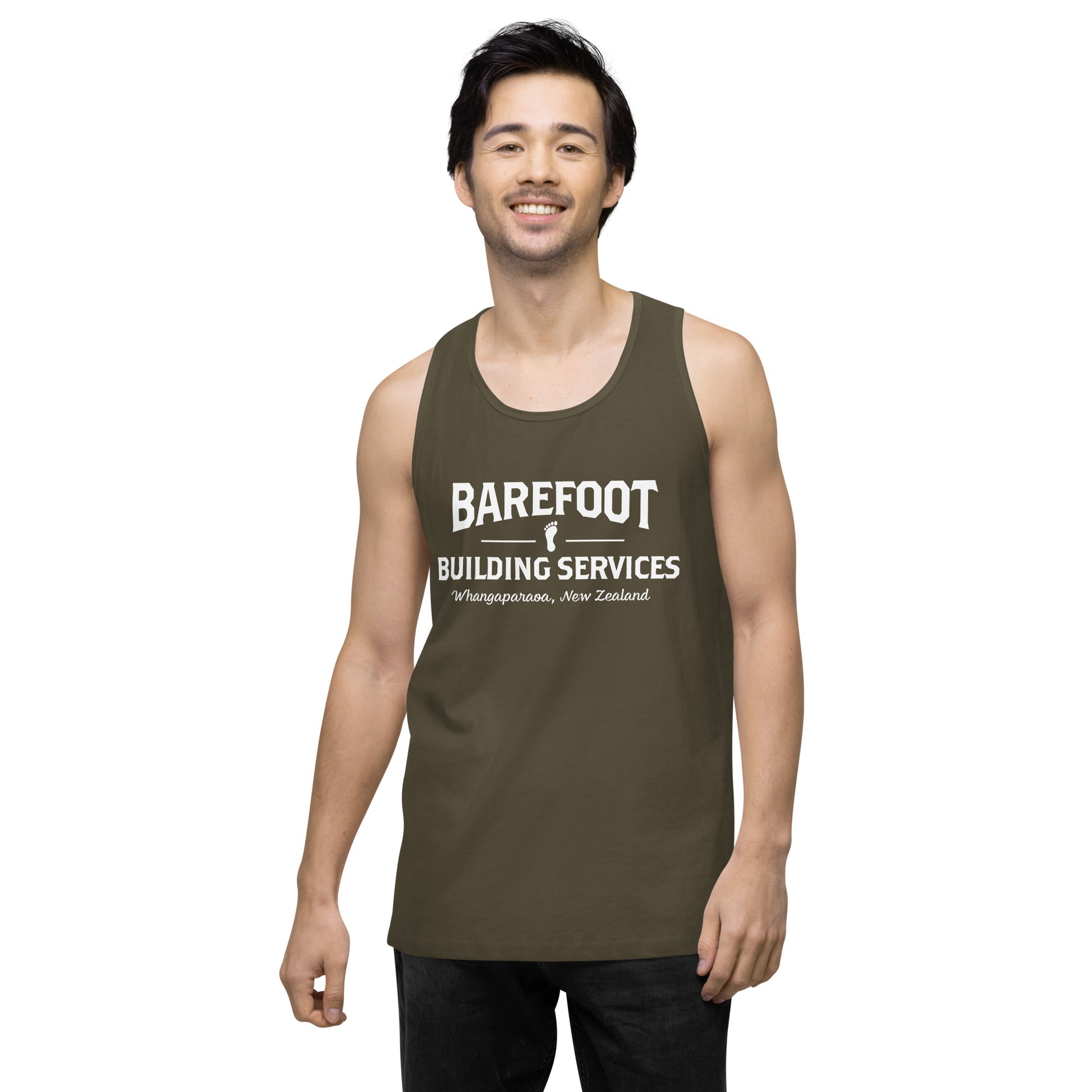 Barefoot Building-Men’s premium tank top