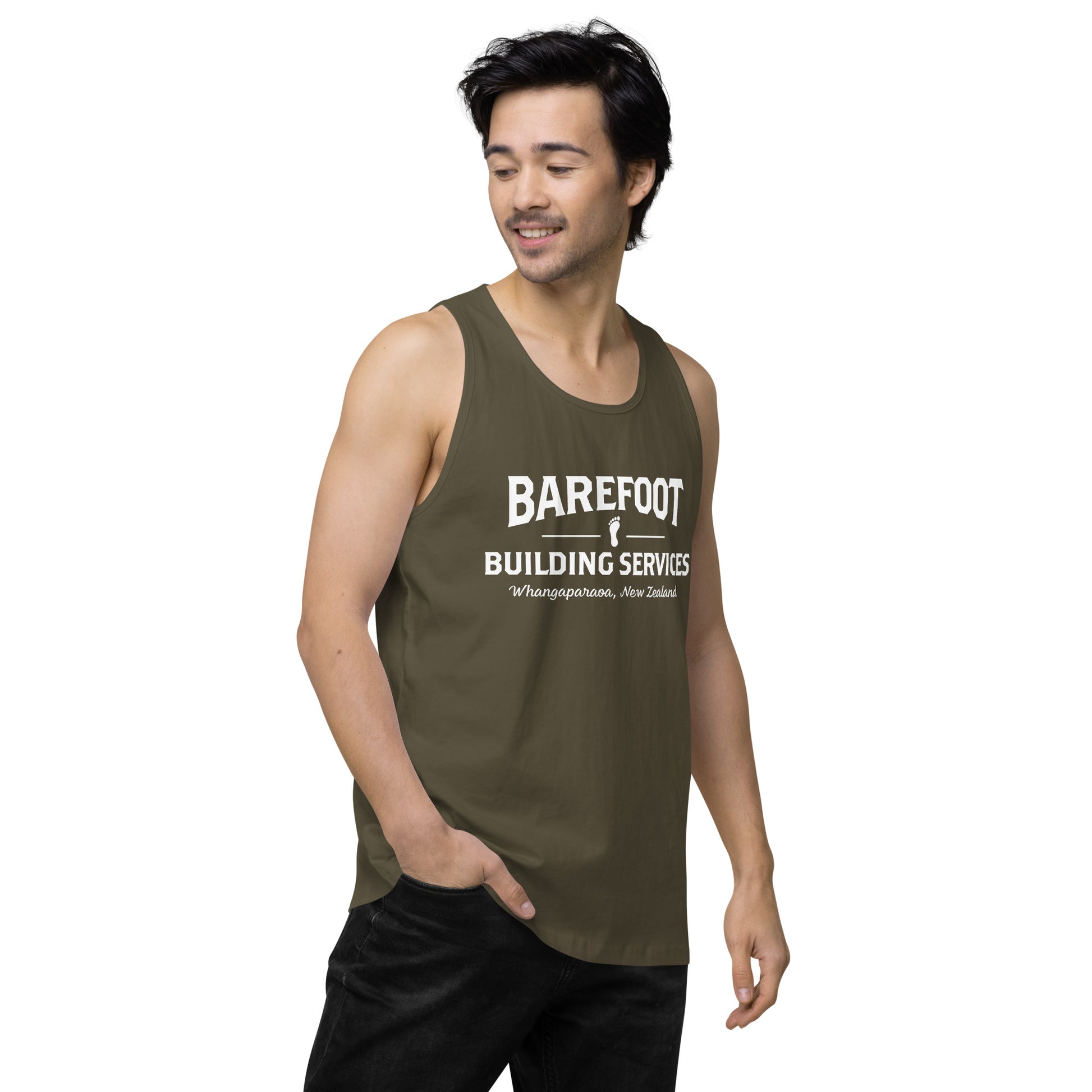 Barefoot Building-Men’s premium tank top