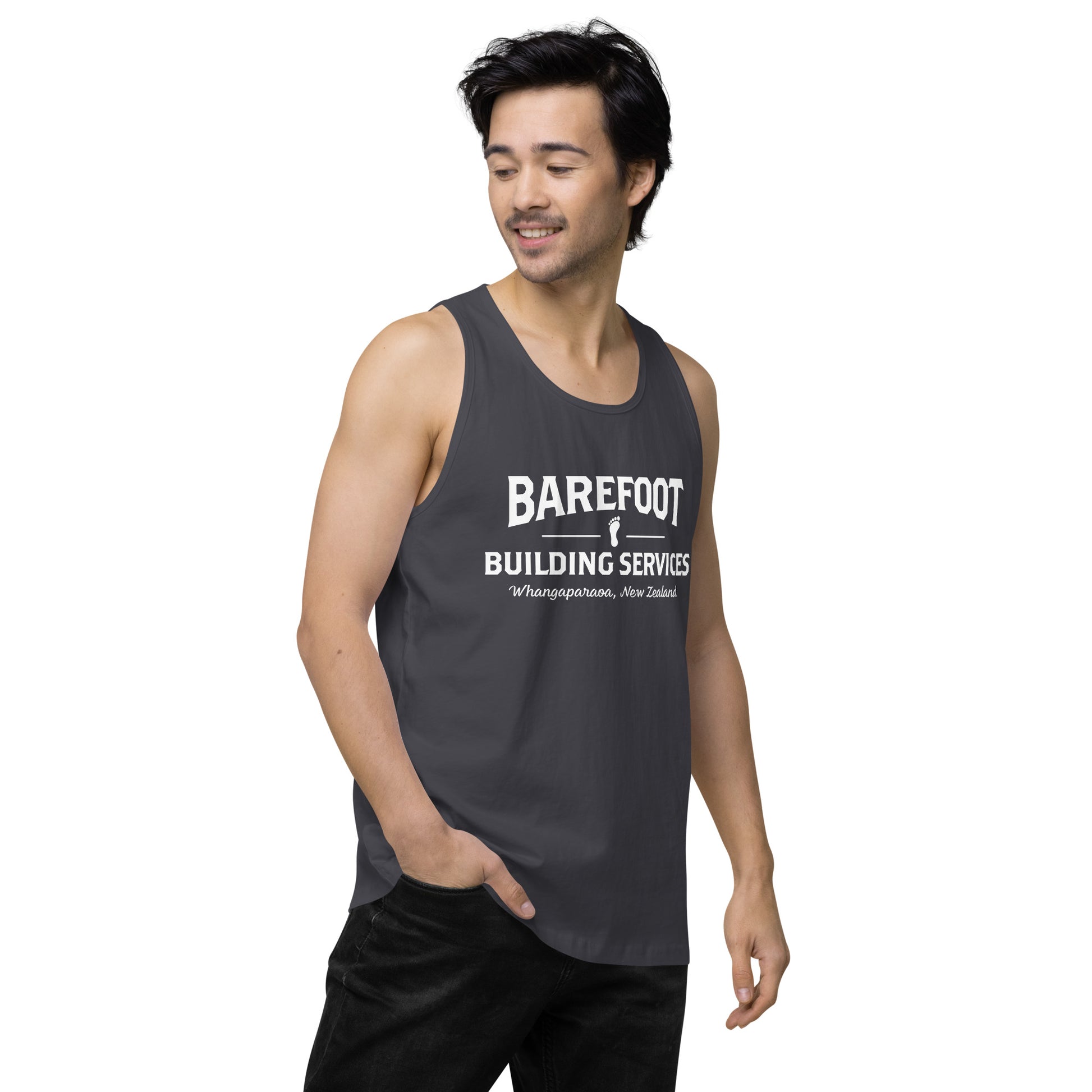 Barefoot Building-Men’s premium tank top