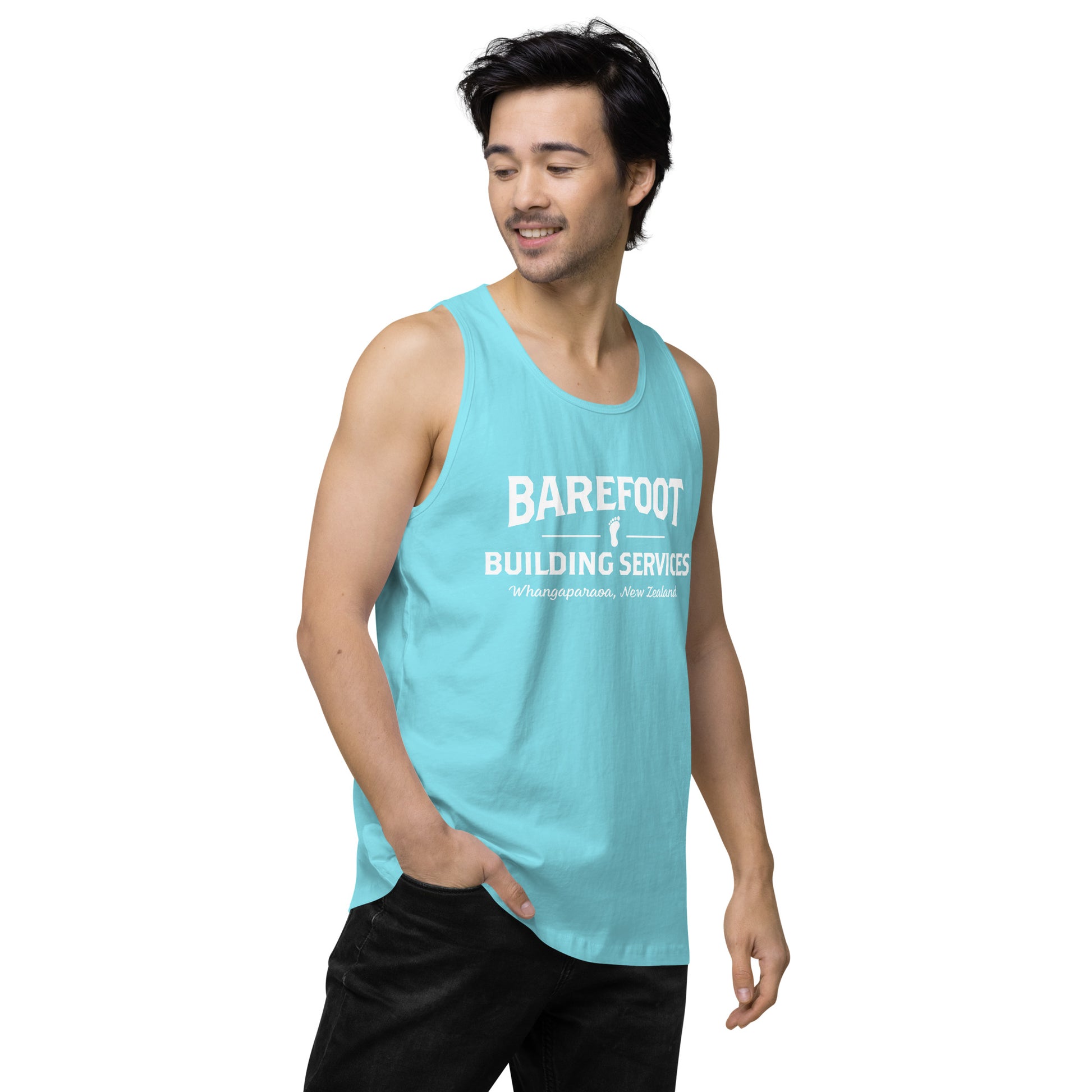 Barefoot Building-Men’s premium tank top