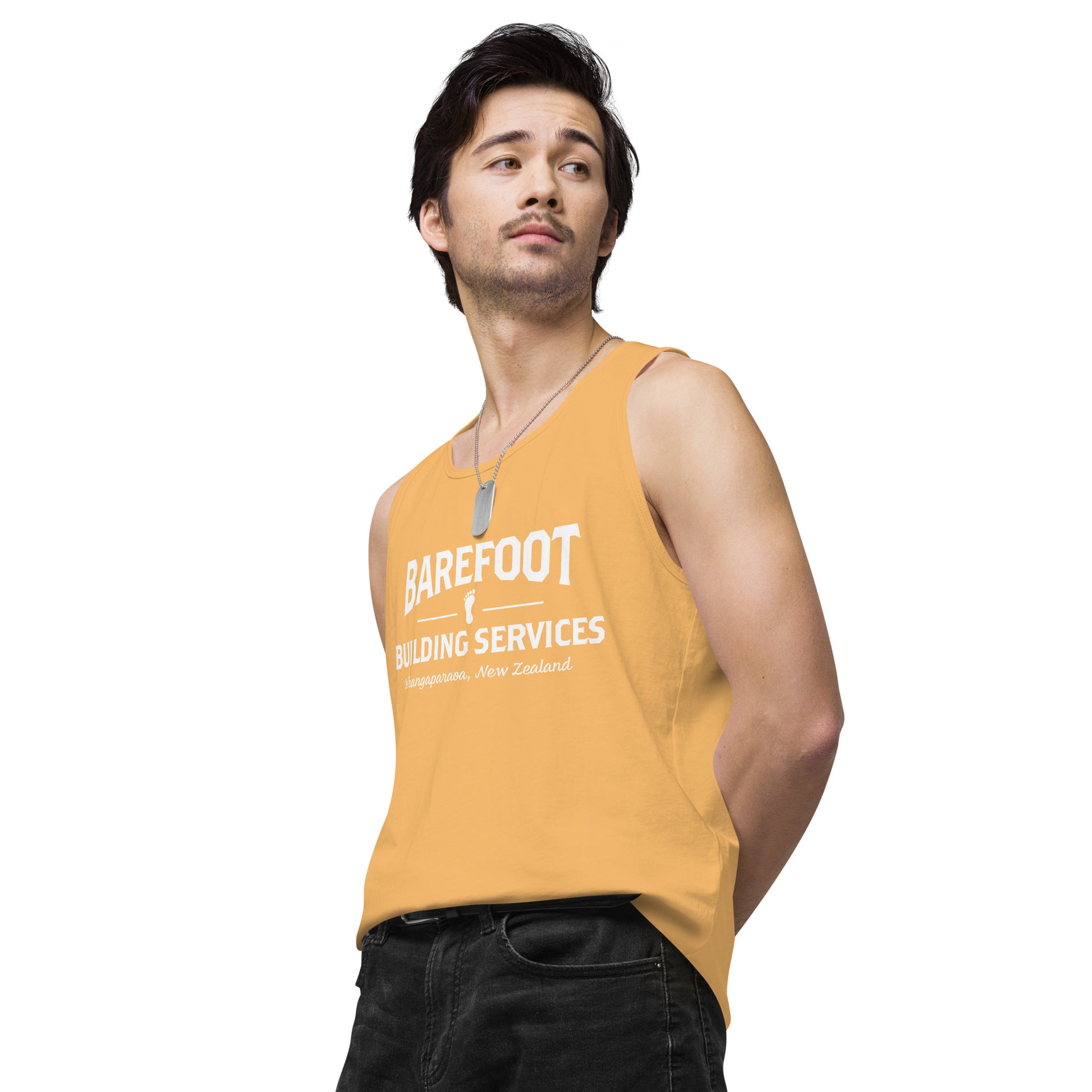 Barefoot Building-Men’s premium tank top