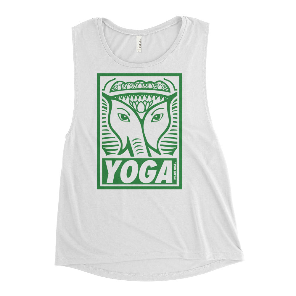 White + Green Stamp Team Tank