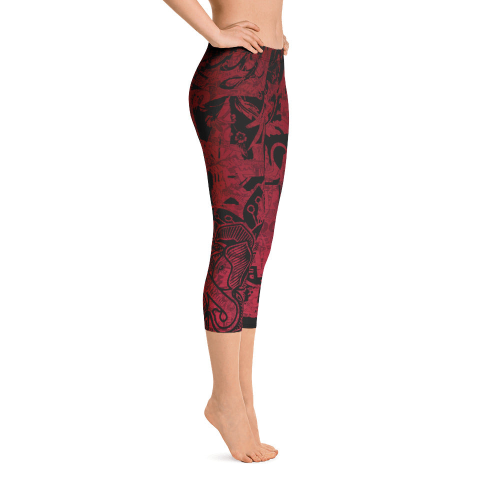 WAYdecay Capri Leggings Red