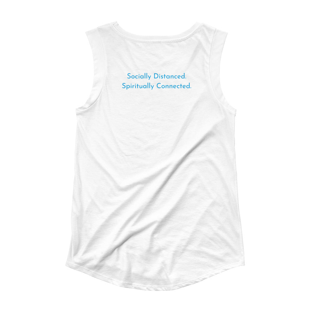 bodē nyc Ladies’ Socially DIstanced. Spiritually Connected Cap Sleeve T-Shirt