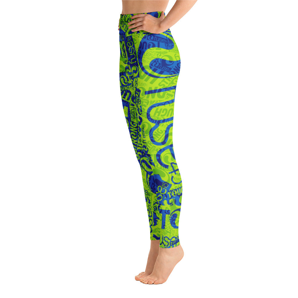 Fuse45-Allover Leggings Green&Blue