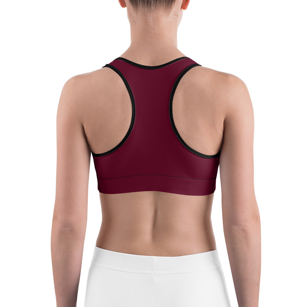 Turbo26-Sports Bra Maroon 26 Logo