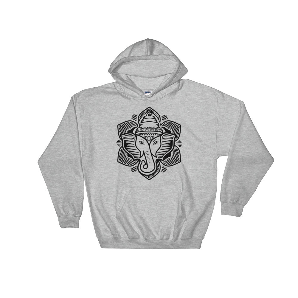 Elephant Lotus Hooded Sweatshirt