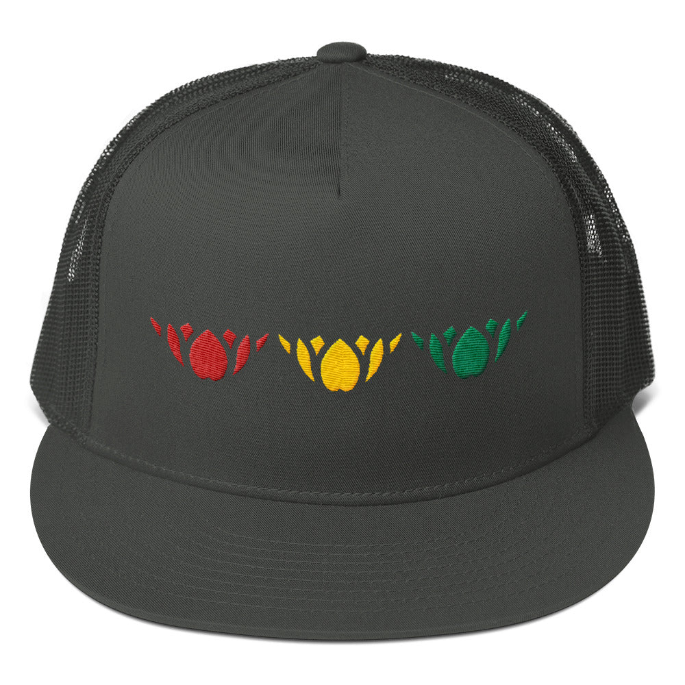 Red Gold & Green-Mesh Back Snapback