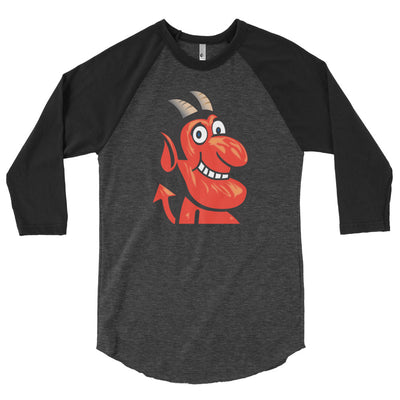 Yoga Hell Devil Icon-3/4 sleeve raglan shirt