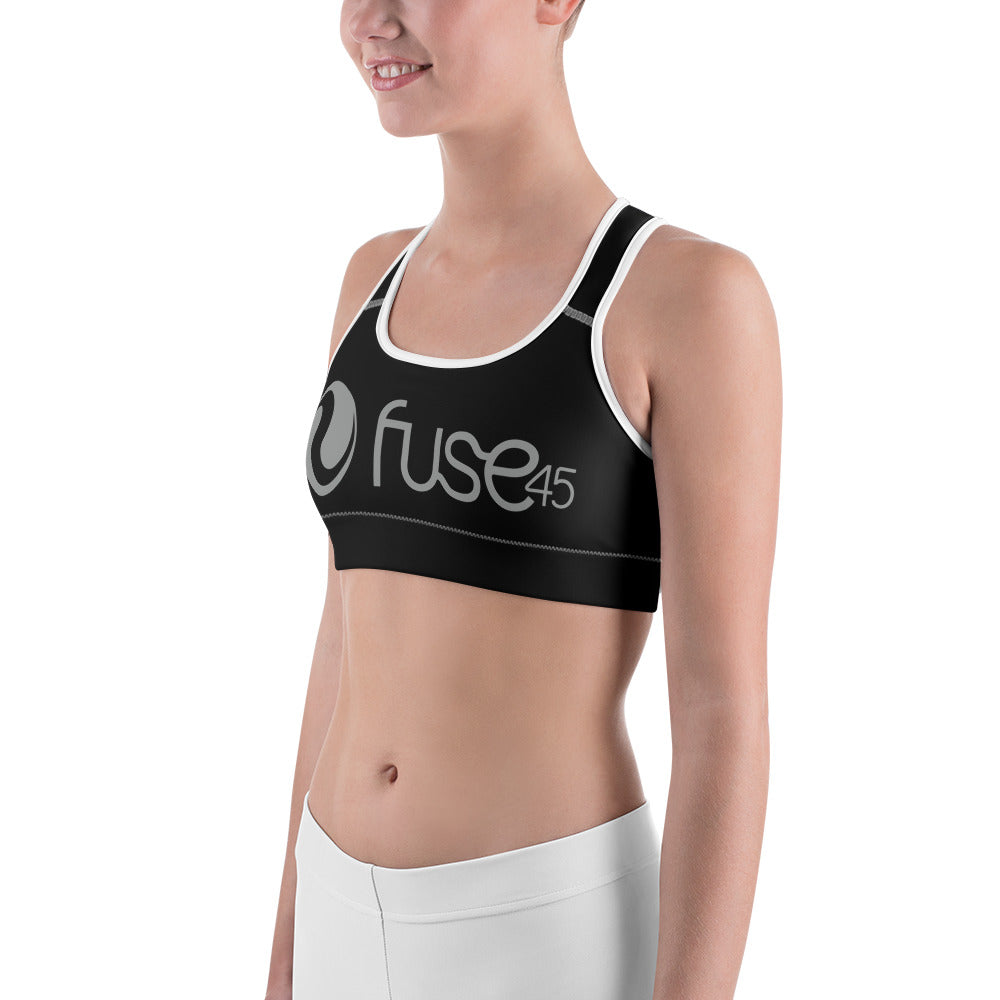 Fuse45-Black Sports Bra