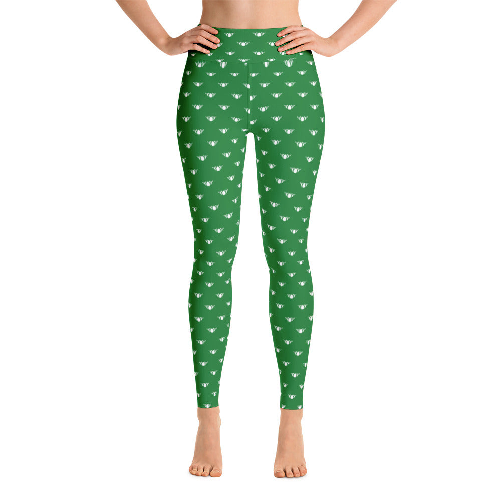 Green + White Team Leggings