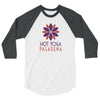 Hot Yoga Pasadena-3/4 sleeve raglan shirt