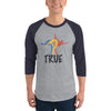 True Bikram Yoga-3/4 sleeve raglan shirt
