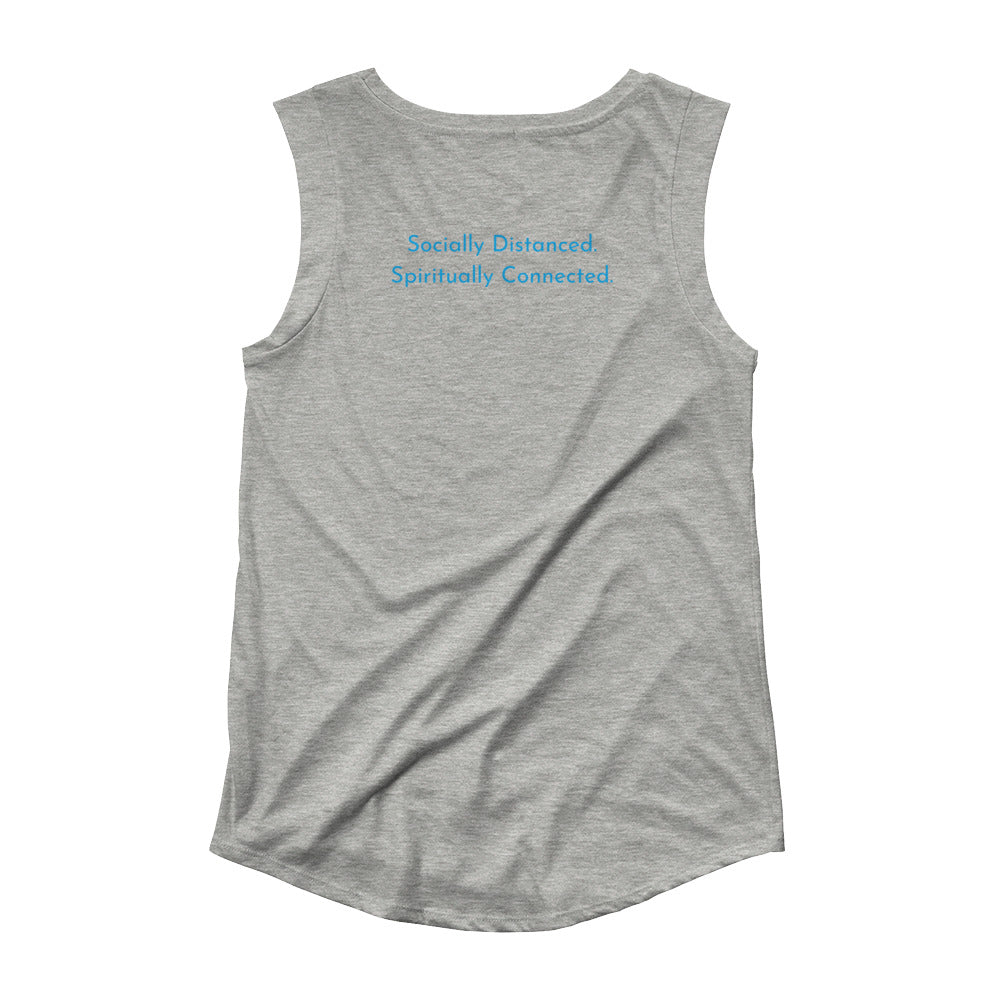 bodē nyc Ladies’ Socially DIstanced. Spiritually Connected Cap Sleeve T-Shirt