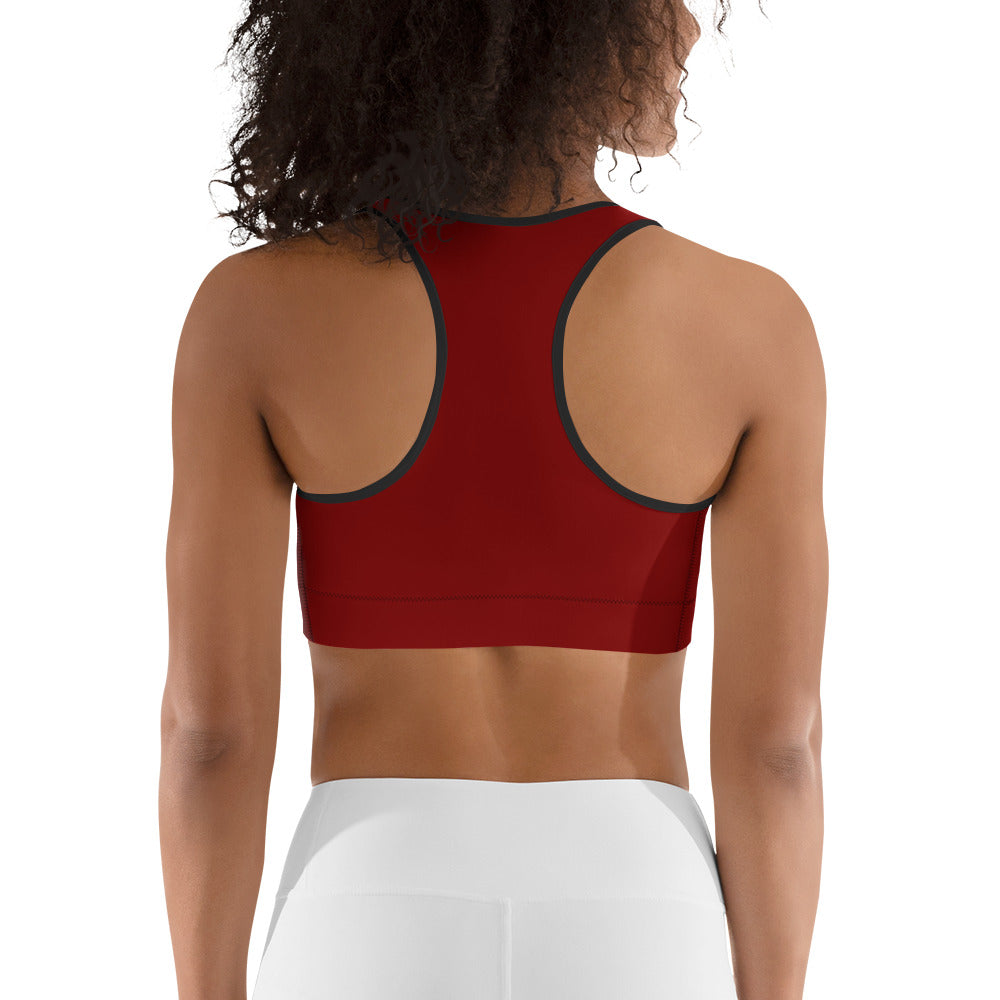 Turbo26-Sports Bra Maroon II 26 Logo