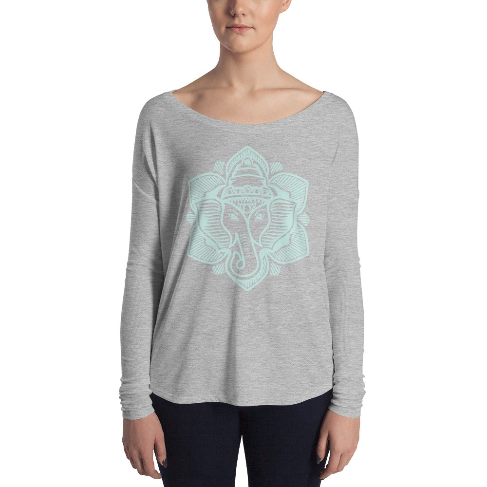 Seaglass Elephant Lotus Flowy Long Sleeve