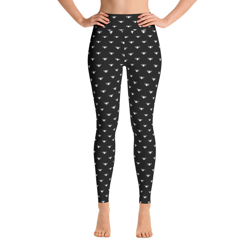 Black + White Team Leggings