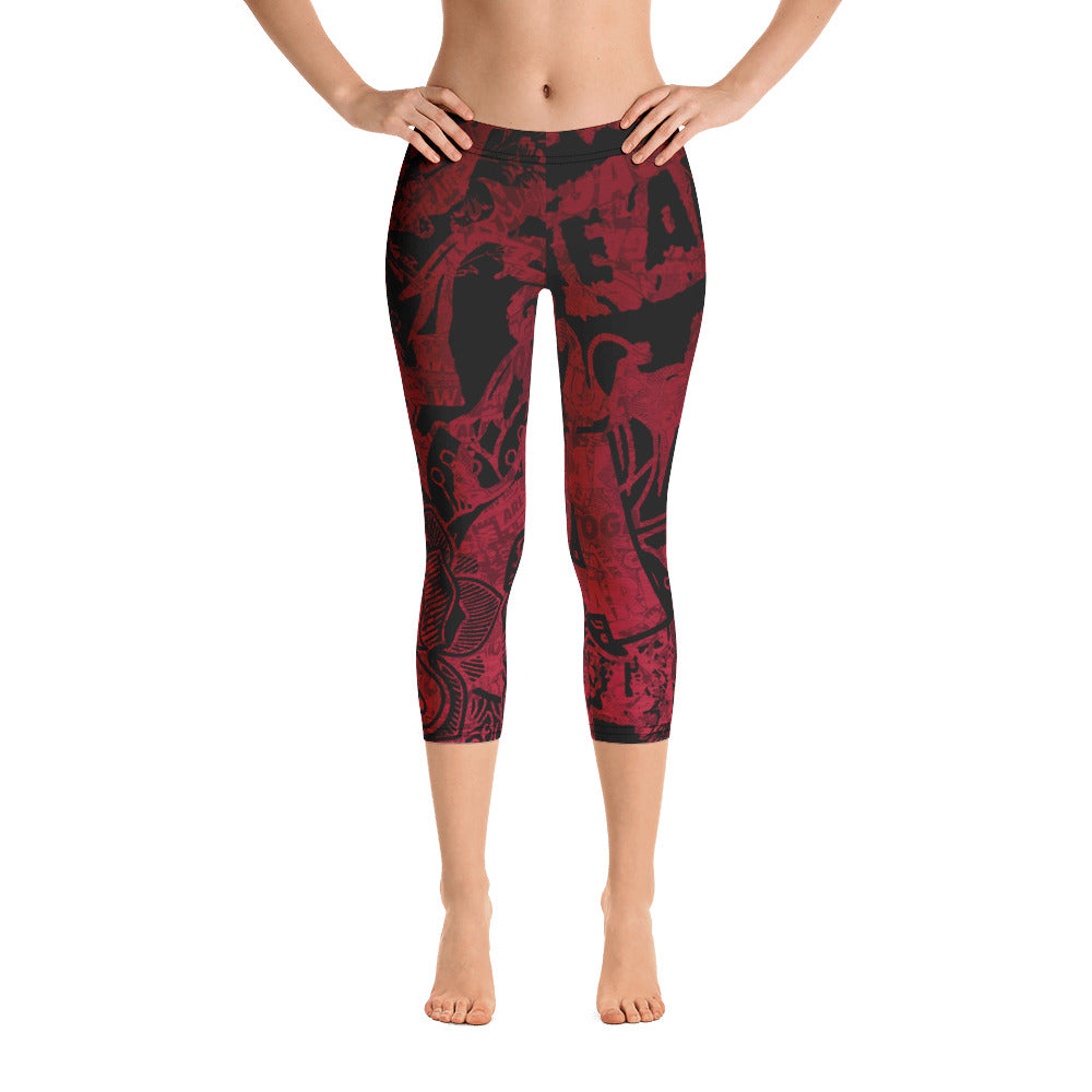 WAYdecay Capri Leggings Red