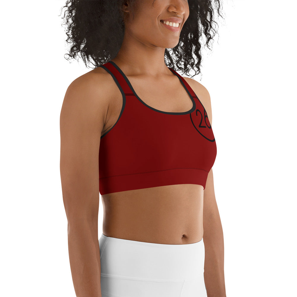 Turbo26-Sports Bra Maroon II 26 Logo