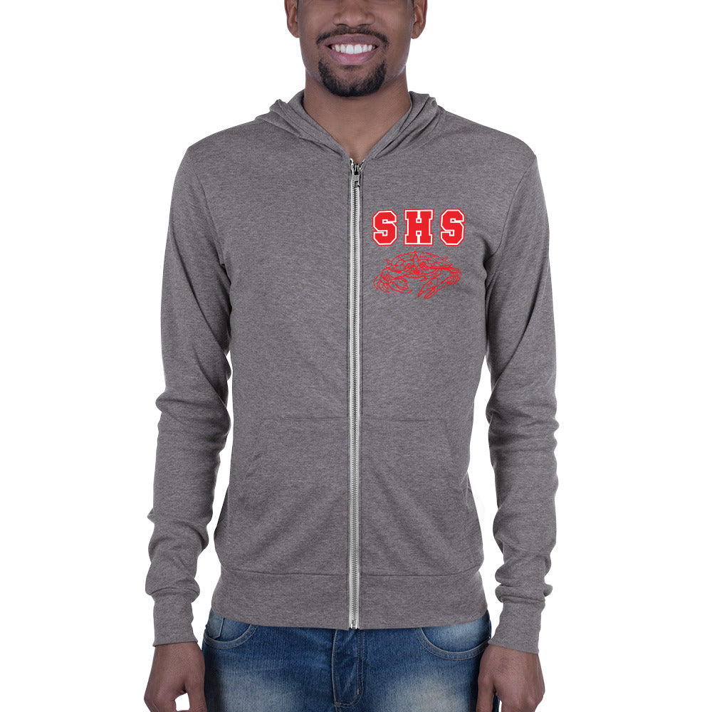 Seabreeze High School-Unisex Lightweight Zip Hoodie
