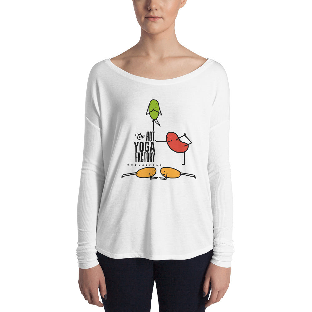 The Hot Yoga Factory-Ladies' Long Sleeve Tee Beans