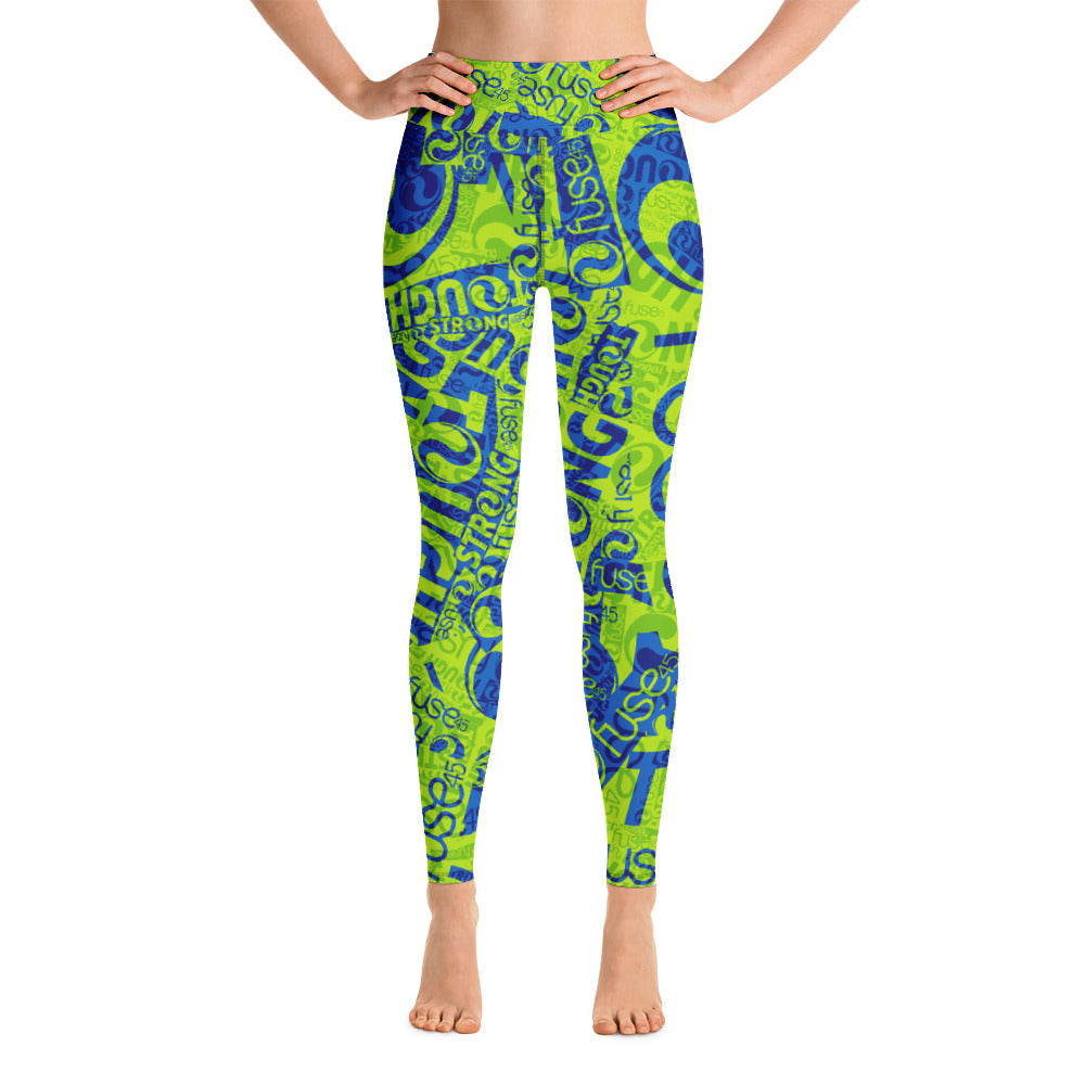 Fuse45-Allover Leggings Green&Blue