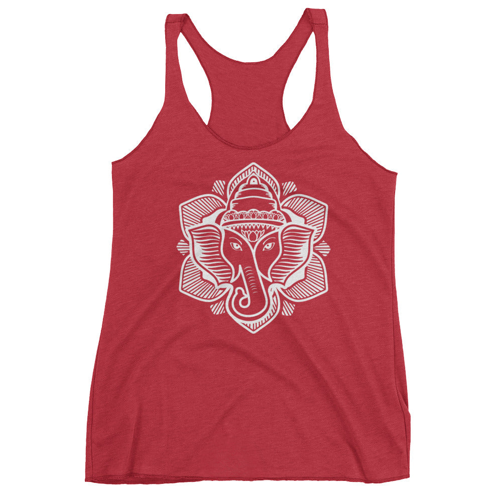 Classic Elephant Lotus Racerback Tri-Blend Tank