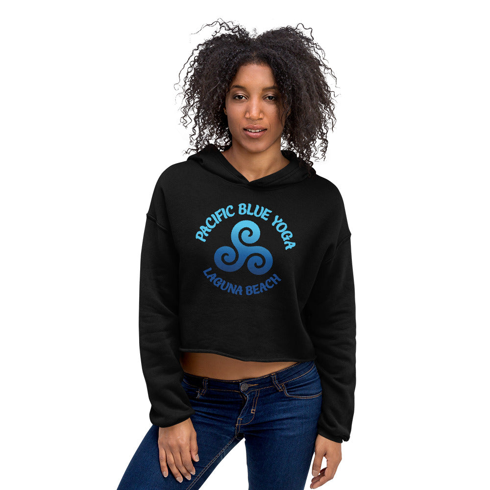 Pacific Blue Yoga-Crop Hoodie