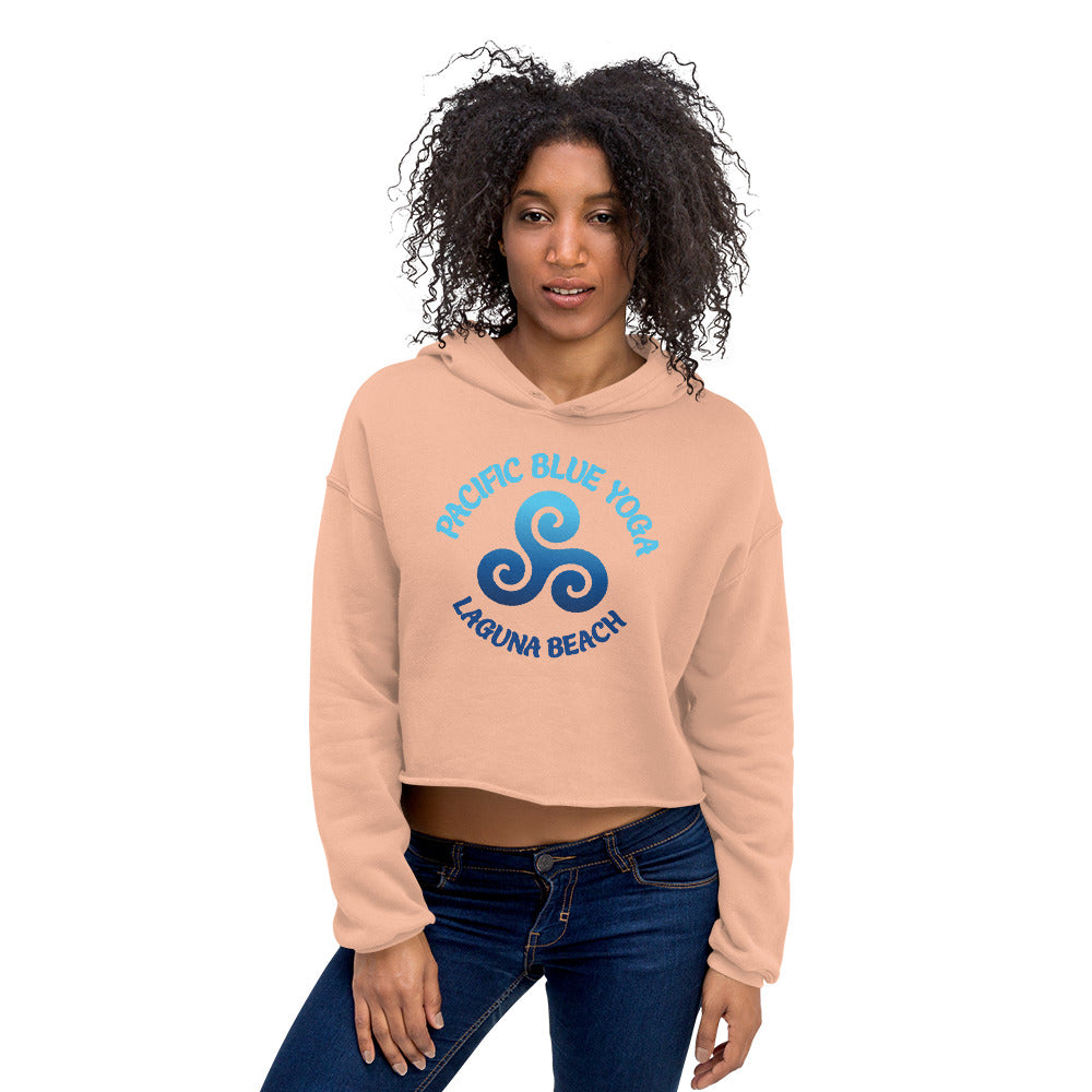 Pacific Blue Yoga-Crop Hoodie