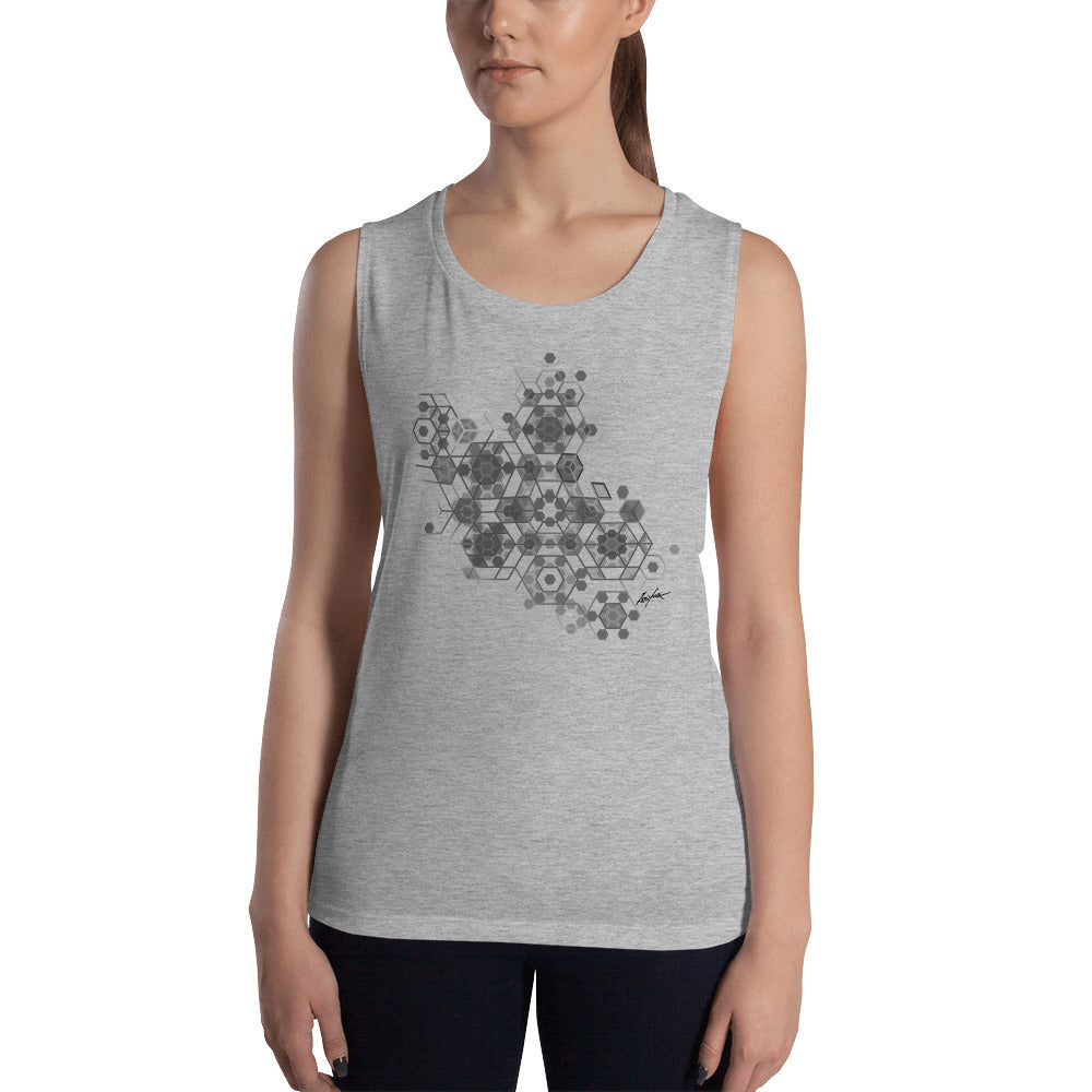 Zeb Yoga Tattoo Light-Ladies’ Muscle Tank